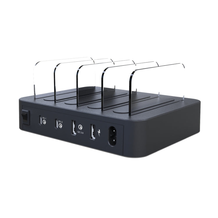 شاحن ذكي بقوة 45 واط PD USB-C / Type-C + 18 واط PD USB-C / Type-C + 18 واط QC 3.0 USB + منافذ USB مع إطار قابل للفصل، قابس الاتحاد الأوروبي، 016PD EU Plug