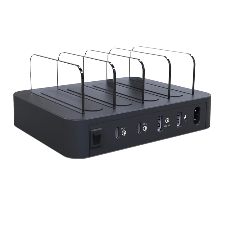 شاحن ذكي بقوة 45 واط PD USB-C / Type-C + 18 واط PD USB-C / Type-C + 18 واط QC 3.0 USB + منافذ USB مع إطار قابل للفصل، قابس الاتحاد الأوروبي، 016PD EU Plug