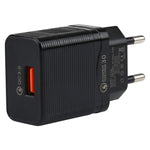 شاحن سفر 2 في 1 LZ-728 بقوة 18 واط QC 3.0 بمنفذ USB + مجموعة كابل بيانات USB إلى USB-C / Type-C، قابس أوروبي، طول الكابل: 1 متر، مع كابل USB-C / Type-C