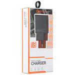 شاحن سفر 2 في 1 LZ-728 بقوة 18 واط QC 3.0 بمنفذ USB + مجموعة كابل بيانات USB إلى USB-C / Type-C، قابس أوروبي، طول الكابل: 1 متر، مع كابل USB-C / Type-C