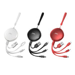REMAX RC-185th 3 في 1 كابل شحن وبيانات تلسكوبي USB إلى 8 دبابيس + USB-C / Type-C + Micro USB سلسلة Sury