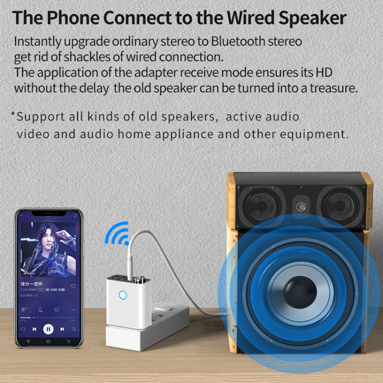 جهاز إرسال واستقبال صوتي بلوتوث 5.0 K16 2 في 1 مع مخرج مزدوج 3.5 مم AUX + RAC مع تحكم عن بعد، قابس أمريكي