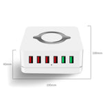 محطة شحن لاسلكية متعددة الوظائف 7 في 1 E6، حامل ذكي USB