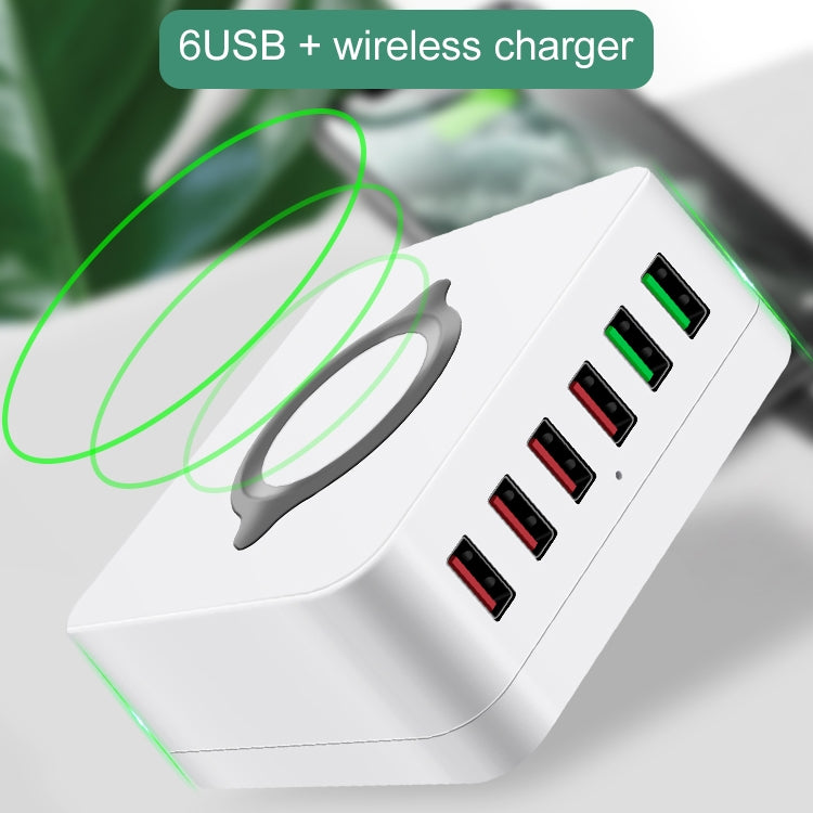 محطة شحن لاسلكية متعددة الوظائف 7 في 1 E6، حامل ذكي USB