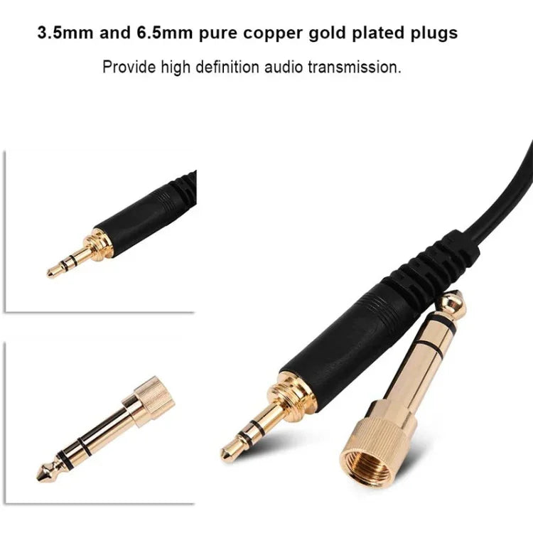 ZS0095 كابل نابض لسماعات Sennheiser HD25 / HD560 / HD540 / HD430 / HD250، طول الكابل: 1.5م-5م، ZS0095