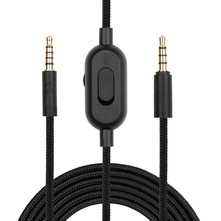 ZS0159 كابل صوت سماعة رأس ألعاب 3.5مم ذكر إلى ذكر مع تحكم سلكي لسماعات Logitech G433 / G233 / G Pro / G Pro X، طول الكابل: 2م
