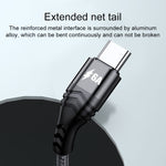 كابل شحن وبيانات سريع 4 في 1 بقوة 66 واط 6 أمبير USB إلى 8 دبابيس + Micro USB + USB-C مزدوج / Type-C، طول الكابل: 2 م، 66 واط