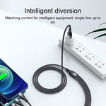 كابل شحن وبيانات سريع 4 في 1 بقوة 66 واط 6 أمبير USB إلى 8 دبابيس + Micro USB + USB-C مزدوج / Type-C، طول الكابل: 2 م، 66 واط