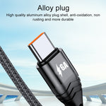 كابل شحن وبيانات سريع 4 في 1 بقوة 66 واط 6 أمبير USB إلى 8 دبابيس + Micro USB + USB-C مزدوج / Type-C، طول الكابل: 2 م، 66 واط