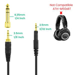 ZS0088 كابل صوت سماعة رأس نابض لسماعات Audio-Technica ATH-M50X / ATH-M40X، طول الكابل: 1.4م-3م، ZS0088