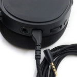 ZS0135 كابل صوت سماعة أذن لسماعات SteelSeries Arctis 3 / 5 / 7، طول الكابل: 2م، كابل صوت أسود، كابل صوت فضي