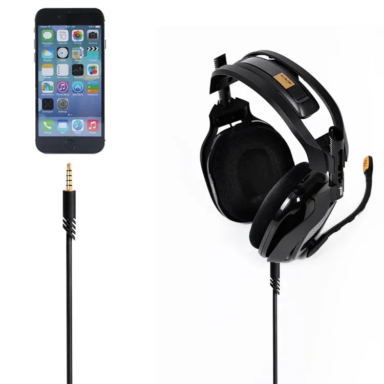 ZS0175 كابل صوت سماعة أذن قابل لتعديل الصوت 3.5مم ذكر إلى ذكر لسماعات Logitech Astro A10 / A40 / A30، طول الكابل: 2م، لسماعات Logitech Astro A10 2م