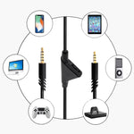 ZS0175 كابل صوت سماعة أذن قابل لتعديل الصوت 3.5مم ذكر إلى ذكر لسماعات Logitech Astro A10 / A40 / A30، طول الكابل: 2م، لسماعات Logitech Astro A10 2م