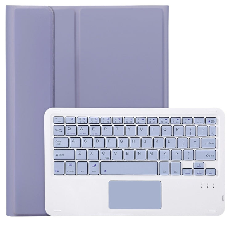حافظة تابلت جلدية بلوحة مفاتيح لمس بلوتوث بنسيج جلد الحمل لجهاز iPad 11 2025 / الجيل العاشر 10.9 2022 مع فتحة قلم، A10B-A
