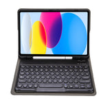لحافظة جهاز iPad 11 2025 / الجيل العاشر 10.9 2022 YA10B بلوحة مفاتيح بلوتوث بنسيج جلد الحمل مع فتحة قلم، YA10B