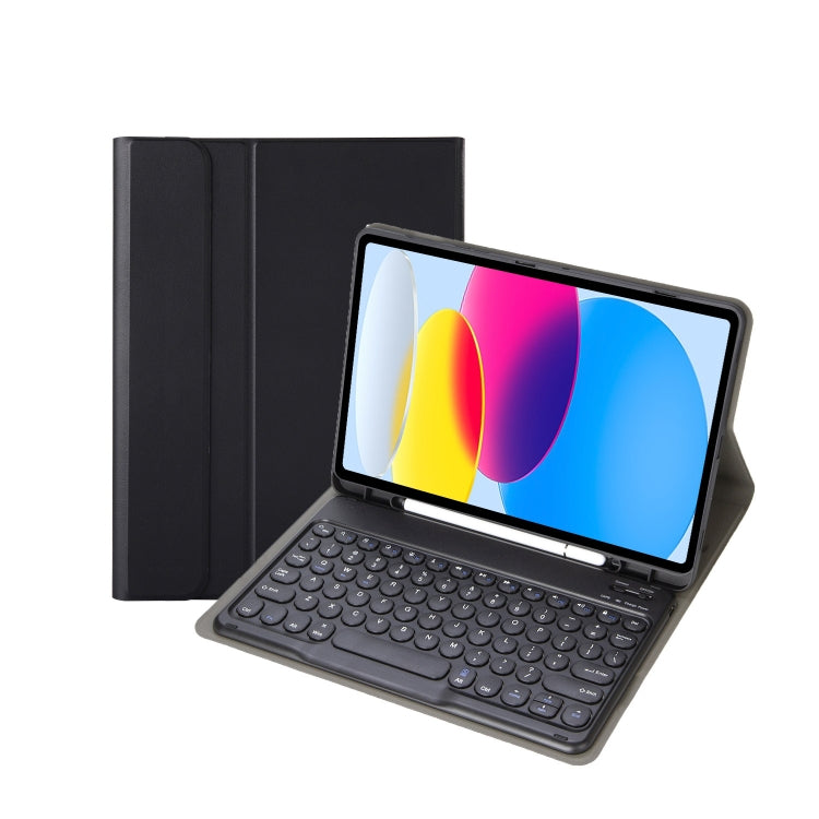لحافظة جهاز iPad 11 2025 / الجيل العاشر 10.9 2022 YA10B بلوحة مفاتيح بلوتوث بنسيج جلد الحمل مع فتحة قلم، YA10B