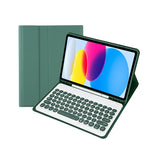 لحافظة جهاز iPad 11 2025 / الجيل العاشر 10.9 2022 YA10B بلوحة مفاتيح بلوتوث بنسيج جلد الحمل مع فتحة قلم، YA10B