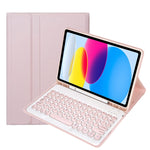 لحافظة جهاز iPad 11 2025 / الجيل العاشر 10.9 2022 YA10B بلوحة مفاتيح بلوتوث بنسيج جلد الحمل مع فتحة قلم، YA10B