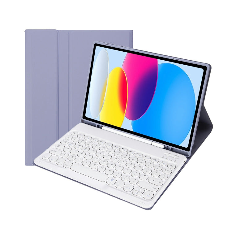 لحافظة جهاز iPad 11 2025 / الجيل العاشر 10.9 2022 YA10B بلوحة مفاتيح بلوتوث بنسيج جلد الحمل مع فتحة قلم، YA10B