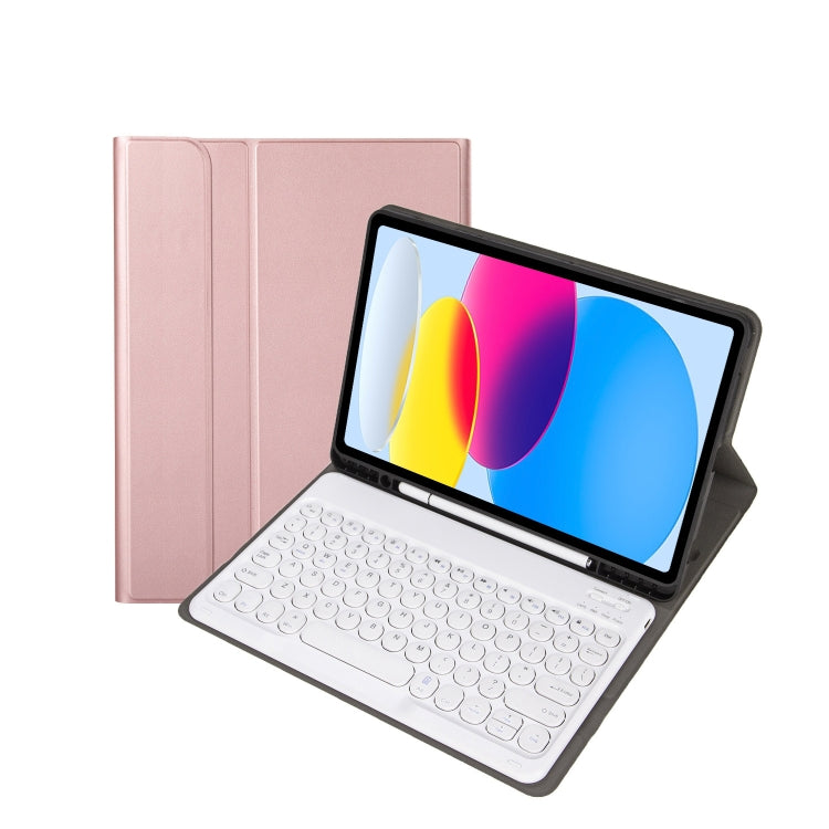 لحافظة جهاز iPad 11 2025 / الجيل العاشر 10.9 2022 YA10B بلوحة مفاتيح بلوتوث بنسيج جلد الحمل مع فتحة قلم، YA10B