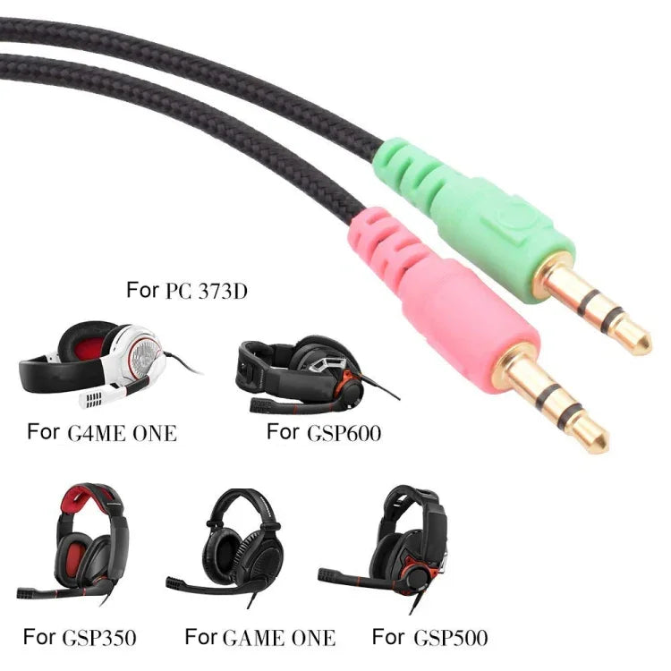 ZS0076 كابل سماعة رأس ألعاب نسخة الكمبيوتر لسماعات Sennheiser PC 373D GSP350 GSP500 GSP600 G4ME ONE GAME ZERO، نسخة الكمبيوتر