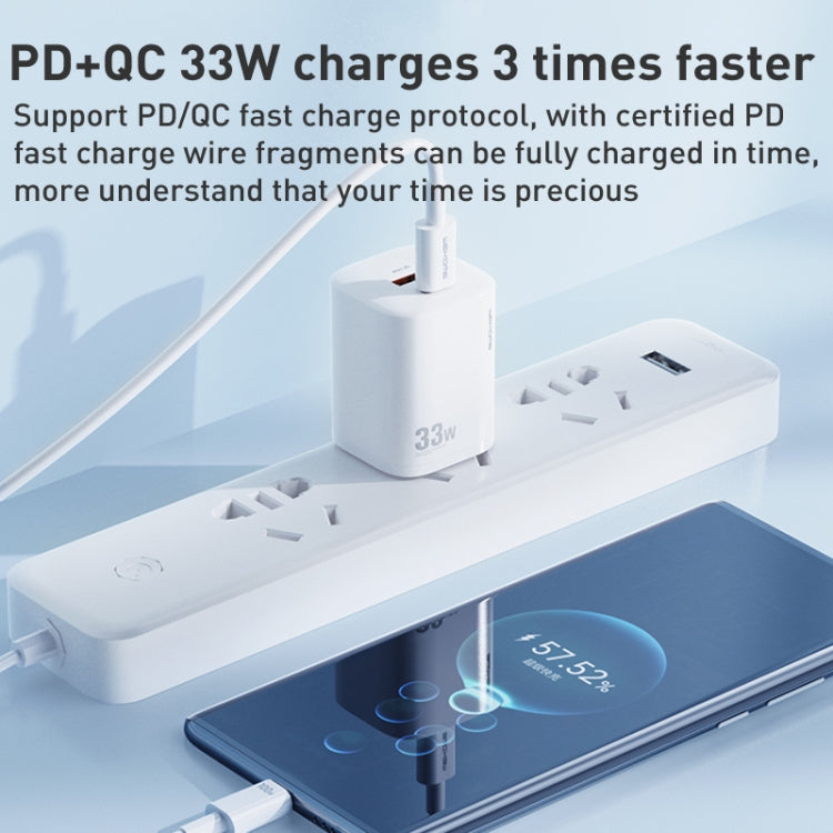 شاحن سريع من سلسلة الطاقة WK WP-U140 بقوة 33 واط USB+USB-C/Type-C، المواصفات: قابس الولايات المتحدة، 33 واط قابس الولايات المتحدة