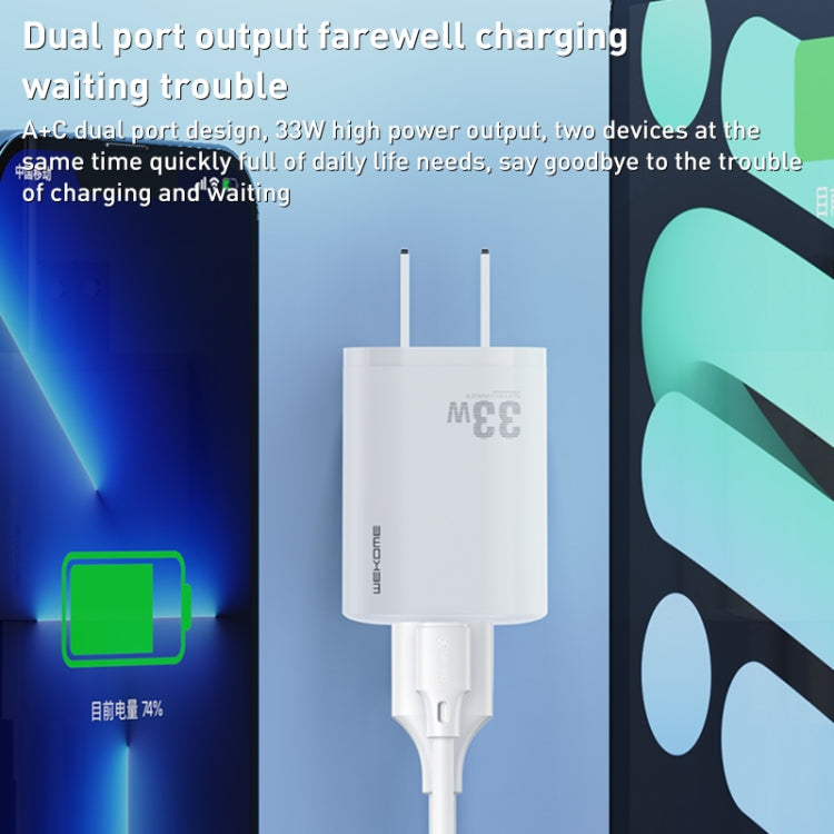 شاحن سريع من سلسلة الطاقة WK WP-U140 بقوة 33 واط USB+USB-C/Type-C، المواصفات: قابس الولايات المتحدة، 33 واط قابس الولايات المتحدة