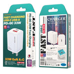 شاحن سريع من سلسلة الطاقة WK WP-U140 بقوة 33 واط USB+USB-C/Type-C، المواصفات: قابس الولايات المتحدة، 33 واط قابس الولايات المتحدة