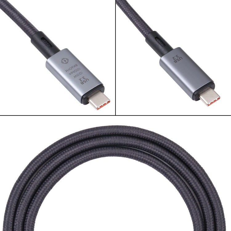 كابل فيديو USB-C/Type-C إلى USB-C/Type-C بسرعة 10Gbps 8K متوافق مع USB 3.2، الطول: 1م، 10Gbps Type-C إلى Type-C