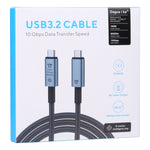 كابل فيديو USB-C/Type-C إلى USB-C/Type-C بسرعة 10Gbps 8K متوافق مع USB 3.2، الطول: 1م، 10Gbps Type-C إلى Type-C