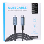 كابل فيديو USB-C/Type-C إلى USB-C/Type-C بسرعة 40Gbps 8K متوافق مع USB 4، الطول: 1م، 40Gbps Type-C إلى Type-C