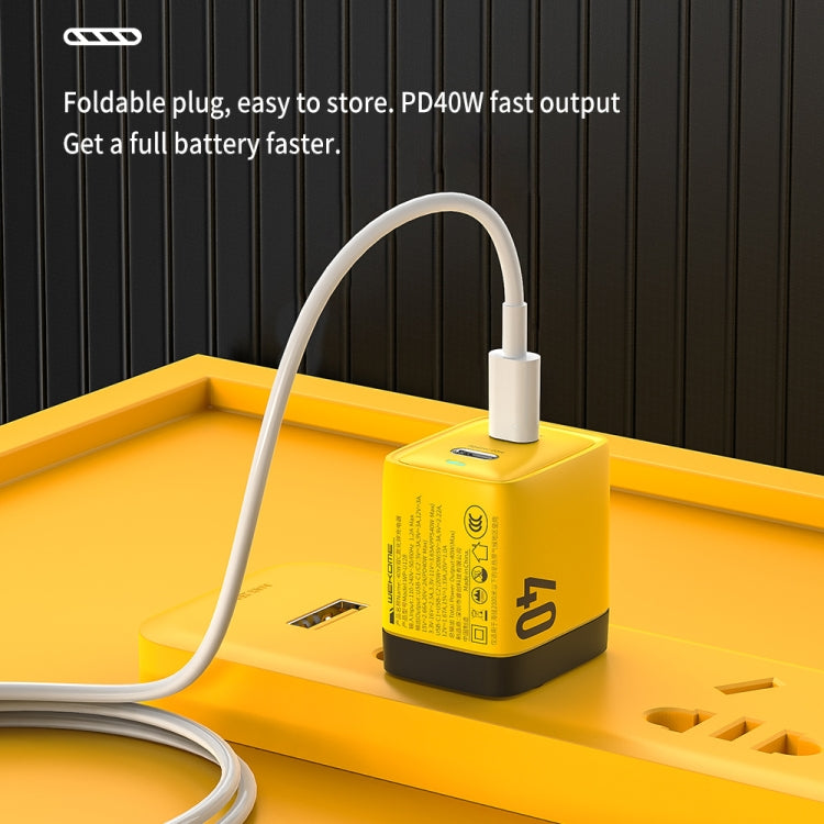 شاحن غاليوم نيتريد مزدوج USB-C/Type-C بقوة 40 واط WK WP-U128، المواصفات: قابس الولايات المتحدة، قابس الولايات المتحدة