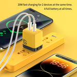 شاحن غاليوم نيتريد مزدوج USB-C/Type-C بقوة 40 واط WK WP-U128، المواصفات: قابس الولايات المتحدة، قابس الولايات المتحدة