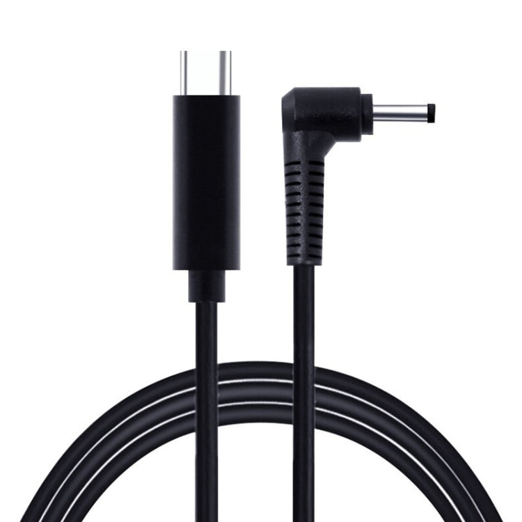 كابل شحن طاقة لابتوب USB-C / Type-C إلى 4.0 × 1.7 مم، طول الكابل: حوالي 1.5 متر، Type-C إلى رأس رصاصة 4.0 × 1.7 مم