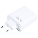 شاحن متعدد المنافذ 120 واط مزدوج PD Type-C + 3 منافذ USB، قابس الاتحاد الأوروبي، قابس الاتحاد الأوروبي
