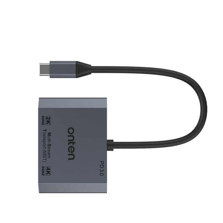 محول فيديو Onten M205 3 في 1 Type-C إلى HDMI+VGA+PD شحن سريع، M205