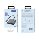 محول فيديو Onten M205 3 في 1 Type-C إلى HDMI+VGA+PD شحن سريع، M205