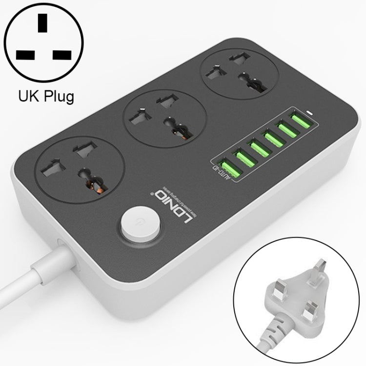 مقبس سفر منزلي ومكتبي متعدد الوظائف LDNIO SC3604 مع 6 منافذ USB، طول الكابل: 2م، قابس أمريكي، SAS8611AUK، SAS8611AUS، SAS8611BUK، SAS8611BUS، SAS8611EU