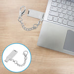 محول موصل USB 2.0 أنثى إلى USB-C / تايب-سي ذكر من سبائك الألمنيوم الصغيرة مع سلسلة