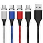 كابل بيانات مغناطيسي مضفر من النايلون M11 3 أمبير USB إلى USB-C / Type-C، طول الكابل: 2 متر، USB-C / Type-C