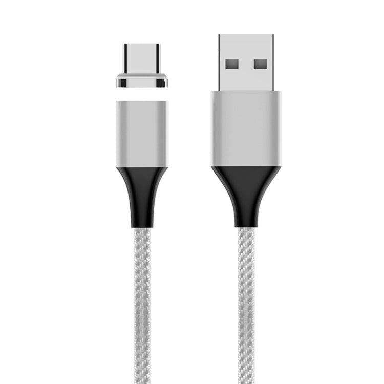 M11 كابل بيانات مغناطيسي مضفر من النايلون USB إلى USB-C / Type-C بقوة 5A، طول الكابل: 2م، USB-C / Type-C