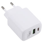 شاحن سفر سريع LZ-215A+C بقوة 20 واط QC 3.0 USB + PD 3.0 USB-C / تايب-سي، قابس أوروبي، قابس أوروبي