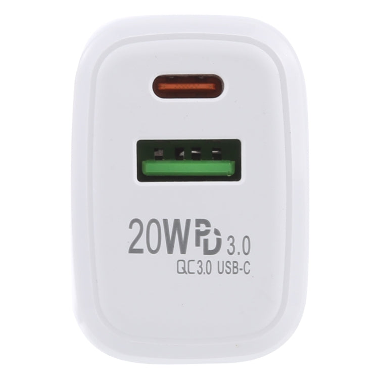 شاحن سفر سريع LZ-215A+C بقوة 20 واط QC 3.0 USB + PD 3.0 USB-C / تايب-سي، قابس أوروبي، قابس أوروبي