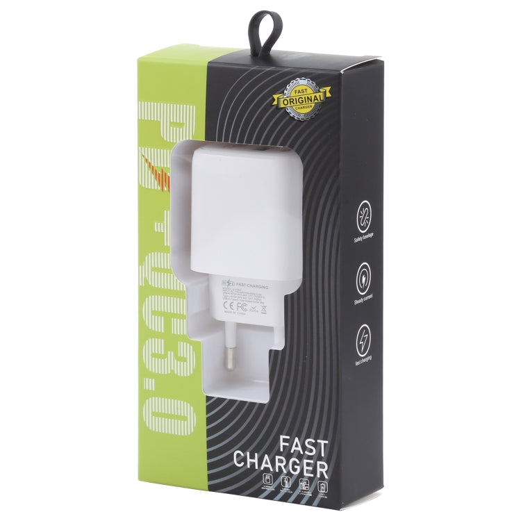 شاحن سفر سريع LZ-215A+C بقوة 20 واط QC 3.0 USB + PD 3.0 USB-C / تايب-سي، قابس أوروبي، قابس أوروبي