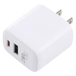 شاحن سفر سريع LZ-215A+C بقوة 20 واط QC 3.0 USB + PD 3.0 USB-C / تايب-سي، قابس أمريكي، قابس أمريكي