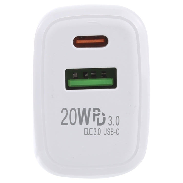 شاحن سفر سريع LZ-215A+C بقوة 20 واط QC 3.0 USB + PD 3.0 USB-C / تايب-سي، قابس أمريكي، قابس أمريكي