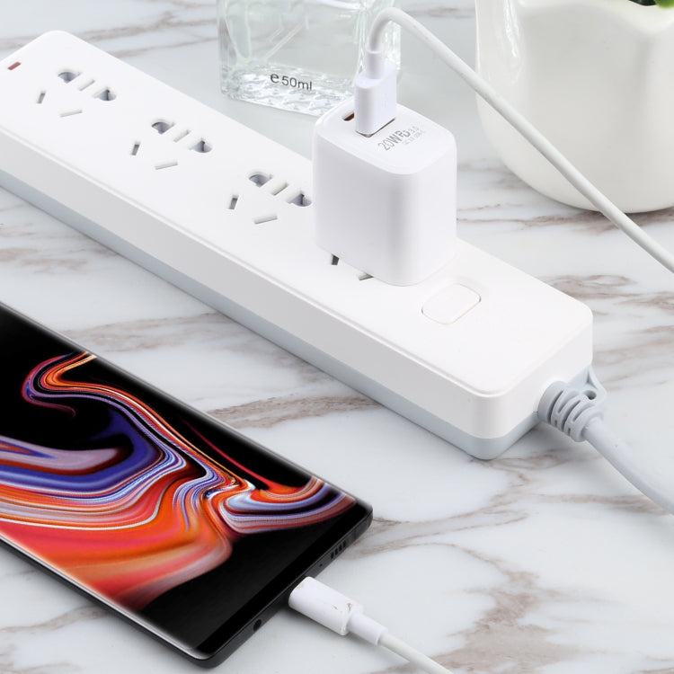 شاحن سفر سريع LZ-215A+C بقوة 20 واط QC 3.0 USB + PD 3.0 USB-C / تايب-سي، قابس أمريكي، قابس أمريكي
