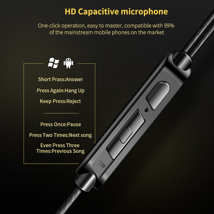 سماعات موسيقى داخل الأذن QKZ CK3 HIFI بأربع وحدات
