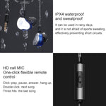 سماعات موسيقى رياضية داخل الأذن QKZ CK9 HiFi بأربع وحدات