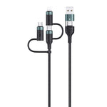 USAMS US-SJ547 U62 كابل بيانات شحن سريع PD من الألمنيوم USB + Type-C / USB-C إلى Type-C / USB-C + 8 دبابيس + ميكرو، الطول: 1.2م